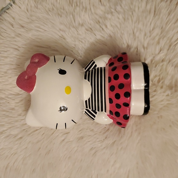Hello Kitty Other - Hello Kitty Ceramic Coin Bank 8" Tall. Pink Polka Dot Skirt, Striped Blouse